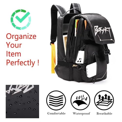 BESMART Hiking Outdoor Travel Backpack with Design, Water-Resistant Laptop Daypack Book Bag with Multi-Layer for Men & Woman (Black) - color: Black