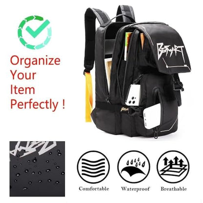BESMART Hiking Outdoor Travel Backpack with Design, Water-Resistant Laptop Daypack Book Bag with Multi-Layer for Men & Woman (Black) - color: Black