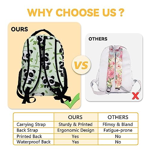 Personalized Panda Backpack for Girls Boys, 16 Inch Panda Theme Bookbag with Adjustable Straps, Durable, Lightweight, School Bag with Large Capacity - color: Panda3-1