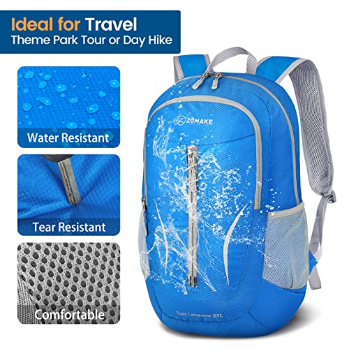 ZOMAKE Ultra Lightweight Packable Backpack 25L, Foldable Hiking Backpacks Water Resistant Small Folding Daypack for Travel(Dark Blue-NEW) - color: Dark Blue-a