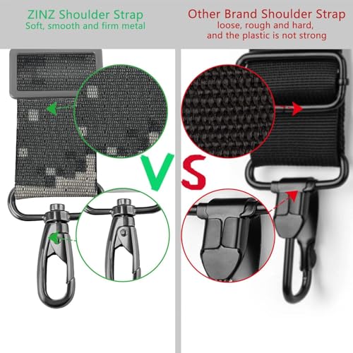 ZINZ 79 inch Shoulder Strap, Extra-thick Fixed Cushion Pad and Dual Clasps Universal Replacement Strap with Metal Swivel Hooks for Laptop Bags, Luggage Bags, Camera, Crossbody(Camouflage Gray) - color: Camouflage Gray