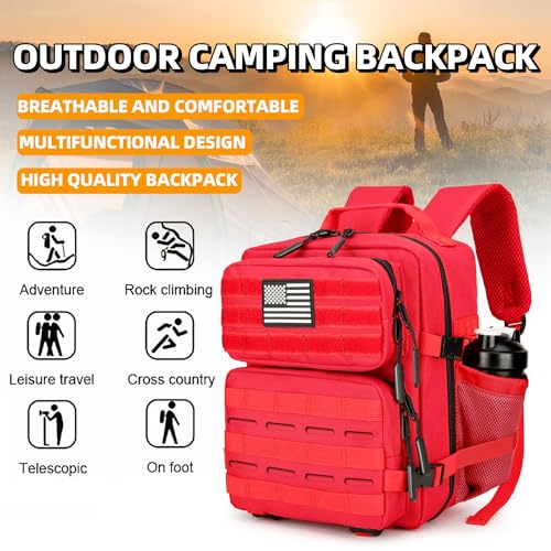 9L Mini Tactical Backpack for Men and Women Tactical Backpack Small for Hiking Small Tactical Bag Fitness Pack - color: Red