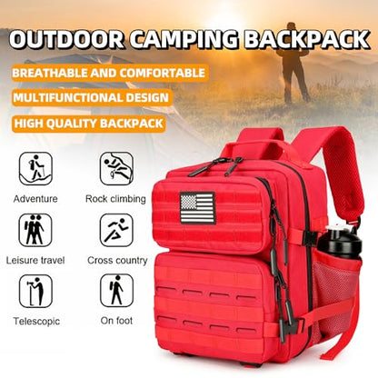 9L Mini Tactical Backpack for Men and Women Tactical Backpack Small for Hiking Small Tactical Bag Fitness Pack - color: Red