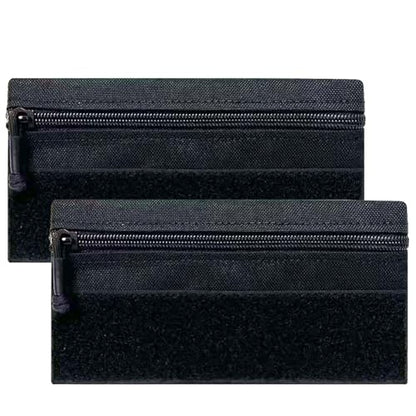 Small Tactical Admin Zipper Pouch with Hook and Loop - color: 2 PACK-BLACK