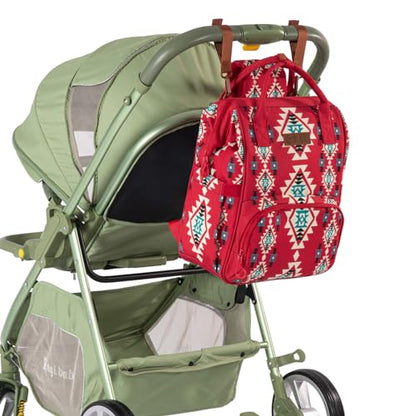 Montana West Wrangler Callie Diaper Bag Backpack with Stroller Straps Multifunction Baby Travel Bag WG2204-9110BDY - color: Cherry