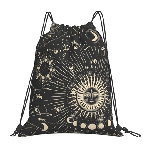 Drawstring Bags Stars Moon Backpack Bag Travel Beach Sport Gym Sack String Yoga Bag - color: Stars Moon