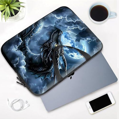 14 15 15.4 15.6 inch Laptop Handle Bag Computer Bag, Pouch Holder Notebook Sleeve Cover Soft Case Compatible for Dell,Lenovo,Toshiba HP, Asus Notebook-Blue Dragon - color: Blue Dragon