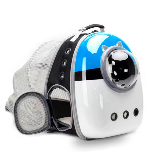 Expandable Cat Carrier Backpack, Backpack for Cats Kitten Small Puppy, Airline Approved Cat Bubble Backpack, Space Capsule Astronaut Carrier (Blue, Back Extension) - color: Blue