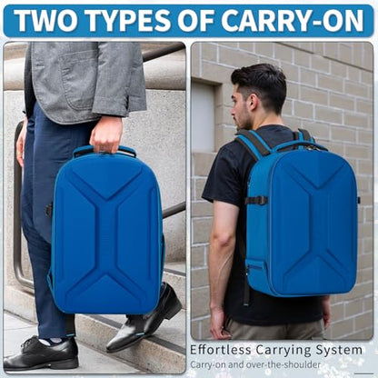 Camera Backpack, Hardshell DSLR Photography Camera Bag with Rain Cover, Waterproof Hard Shell Camera Case with Tripod Holder & 15.6" Laptop Compartment Compatible with Canon/Nikon/Sony/DJI Mavic Drone - color: Blue