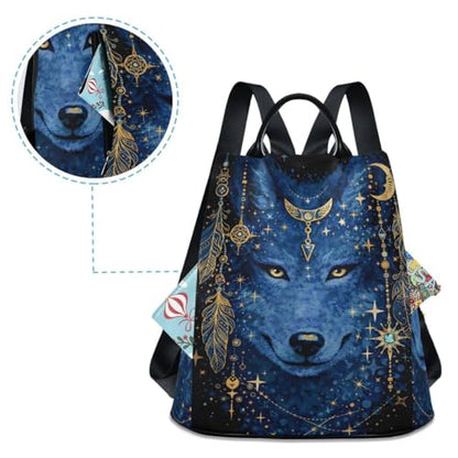 ALAZA Watercolor Tattoo of Wolf Head Outdoor Backpack Bags for Woman - color: Multi 11