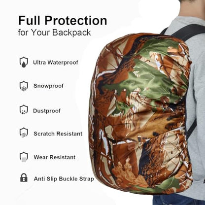 Waterproof Backpack Rain Cover with Anti Slip Buckle Strap for Camping, Hiking, Traveling, Hunting, Biking, 15-80L - color: Jungle Camouflage, size: 40L - 50L