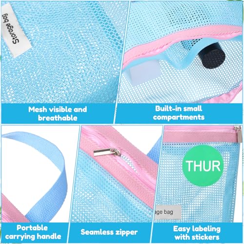 Woanger 7 Set Packing Cubes for Travel Days of Week Packing Cubes Organizers Camp Bags Summer Clothing Handbag for Suitcases