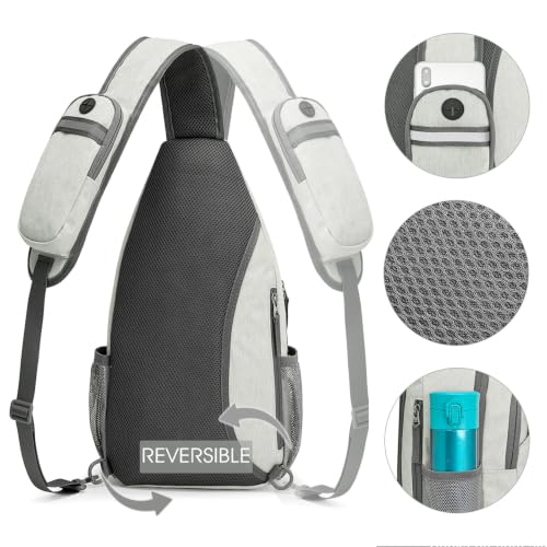 G4Free Sling Bag for Men and Women, RFID Blocking Crossbody Bag, Lightweight Sling Backpack for Travel, Hiking, Walking and Daily Use - color: Gainsboro