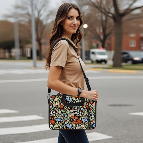 RICHEN 10 inch Messenger Bag Carrying Case with Handle Accessory Pocket Fits 7 to 10-Inch Laptops/Notebook/Kids Tablet (7-10.2 inch, Flowers2) - color: Flowers2, size: 7-10.2 inch