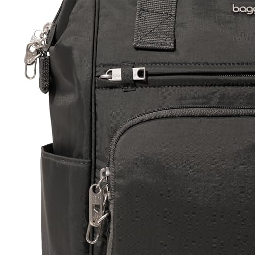 Baggallini Securtex Anti-Theft Windsor Backpack for Travel, Work & College, RFID & Locking Zipper, Up to 16" Laptop - color: Charcoal