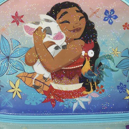 BIOWORLD Girls Moana Tropica Kids 5-Piece School Backpack (Little Kid/Big Kid) Blue One Size