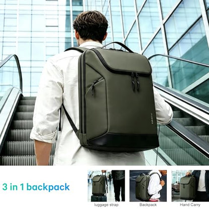 FUTURE AESTHETICS Business Commute Backpack for Men and Women, Waterproof 15.6 Inch Laptop Backpack, Durable Flight-Approved Travel Backpack for Work/College, Green - color: Green