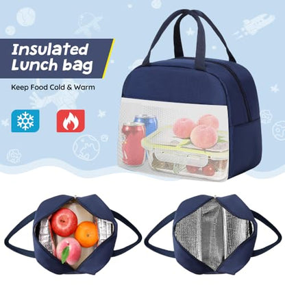 ACESAK Backpack for Boys - Boy Backpack Schoolbag for Boys Kids Teens Girls Elementary Middle School Bags, Waterproof Lightweight Kids Bookbag Backpacks Casual Daypack with Lunch Bag Set - color: Dark Blue