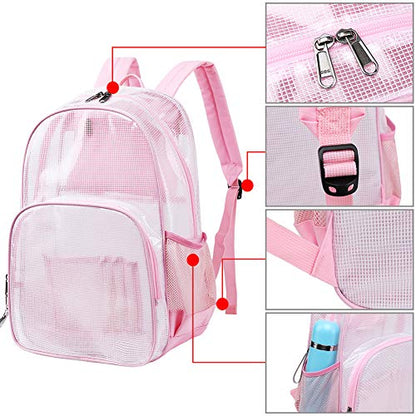 mygreen Heavy Duty Clear Bookbag Durable Plastic Transparent Clear Backpack for School Work Boy Men (Dark Blue, Large) - color: Dark Blue