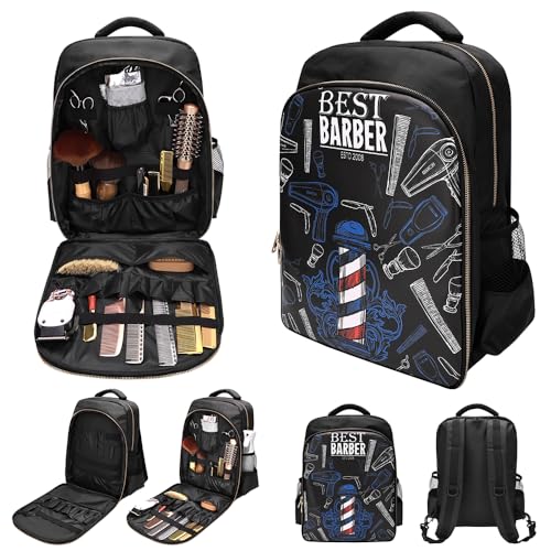 CGBARBER Barber Supplies Bag Organizer for Clippers and Supplies, Portable Hairstylist Clipper Backpack Travel Barber Shop Tools Bag