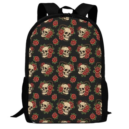 Sturdy Polyester Shoulder Pack Gothic Rose Blood Skulls, Anti Theft Spacious Camping Rucksack Casual Daily Bag for Men Women Fitness Outdoor Activity - color: Design (1209)