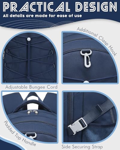 BLUEFAIRY Middle High School Backpack for Teen Boys Girls Large College Bookbag with Laptop Sleeve Back to School Book Bags Mochilas Escolares para Niños Niñas Adolescentes (Dark Blue, Solid) - color: Dark Blue