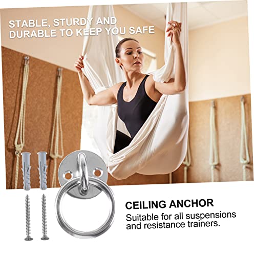 Toddmomy Suspension Trainer Bracket Yoga Fixed Plate Wall Mount Ceiling Anchor Stainless Equipment for Yoga Swings Resistance Bands Boxing