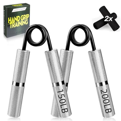 Hand Gripper Strengthener Set 50LB-300LB, Grip Strength Trainer (1/2/4/6 Pack) Forearm Strengthener for Muscle Building, Hand Sensitivity Training, Hand Rehabilitation Exercising - color: 2pcs(150lb+200lb)