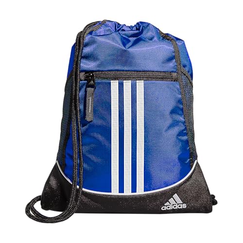 adidas Alliance Sackpack – Drawstring Backpack for Sports, Small Gym Bag, Team Royal Blue/2, OSFA - color: Team Royal Blue/2