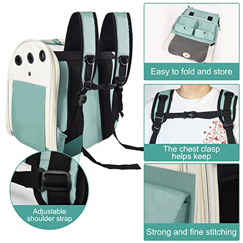 Top tasta Cat Backpack Carrier, Airline Approved, Ventilated Design, Breathable Mesh for Small Cats and Dogs for Hiking and Camping, Carry Up to 15 Pounds (Light Blue) - size: 15.0"L x 11.0"W x 15.0"H - Mesh Blue