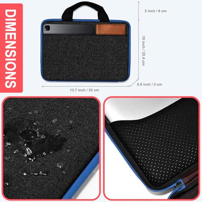Hseok Laptop Case 13.3-14 inch Sleeve, TSA Computer Handbag Water-Resistant and Shockproof Bag Compatible with MacBook Pro/Neo 14", Mac Air/Pro 13.3" and 13"-14" Notebooks Chromebooks,Black-Blue - color: Black-blue