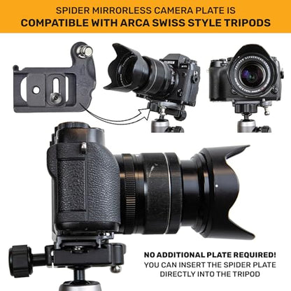 SPIDER HOLSTER – Clip-on Camera Holster and Camera Plate with Durable Stainless Steel Pin – Compatible with Any Belt - color: Spider X Holster + Plate