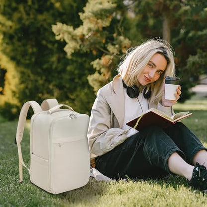 GAEKEAO Travel Backpack 15.6" Laptop Backpack for Men and Women Casual Daypack for Work Business Weekender College Beige - color: Beige