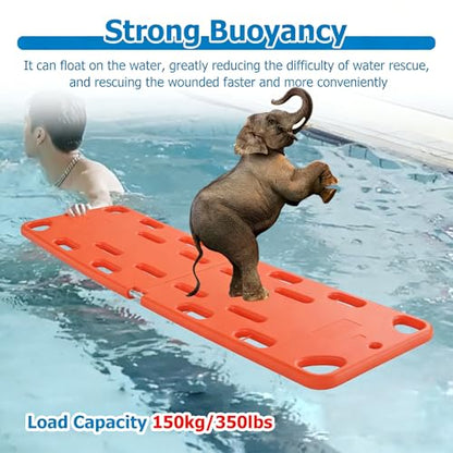 Emerncy Spine Board Stretcher - Foldable Backboard, 350lbs Weight Capaci, Waterproof First Aid Board with Safe Belt for Lifeguards & Mcal Professals(4 Folds)