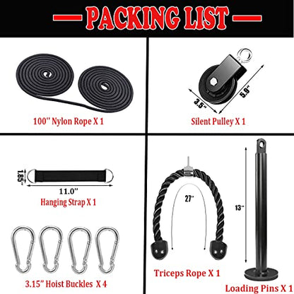 Taeku LAT Pulley System for Home Gym – Strength Training Fitness Equipment Cable Machine for Triceps, Biceps, Back & Shoulder Workouts - color: Triceps Rope