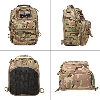 BOMTURN Tactical Backpack-1000D Waterproof Military Backpack/Laser-Cut/CCW Bags Sling Bag Tactical Satchel Shoulder Bag Men - color: Camo