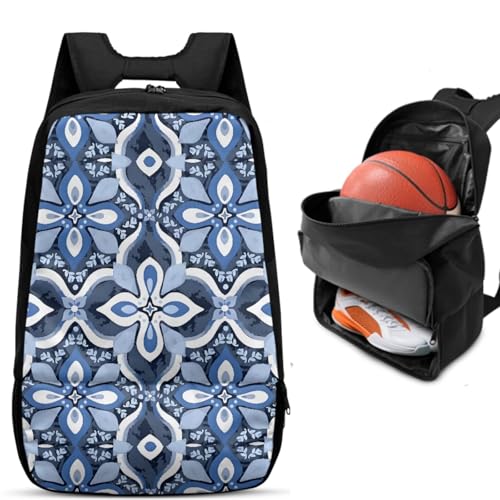 Basketball Backpack With Separate Ball Compartment And Shoes Fit Basketball Volleyball Football - color: Geometric Florals