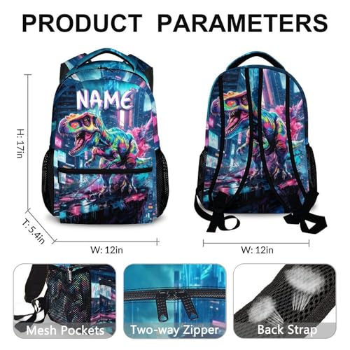 Boys Backpack, Personalized Dinosaur Backpacks, Boys Gift, Cool Dinosaur Bookbags for Kids 6-8, Bookbag for School Travel Camping - color: Color-2