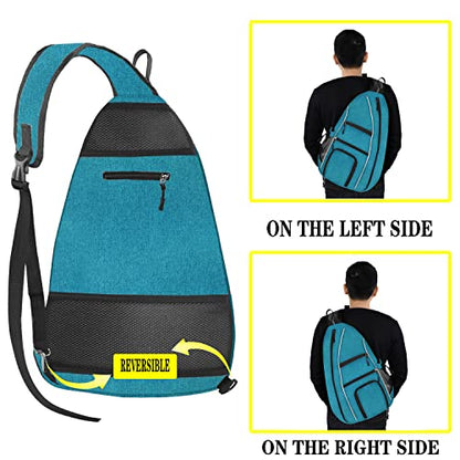 Pickleball Bag - Pickleball Bags for Women Men - Pickleball Backpack - Travel Pickleball Paddle Case, Pickle Ball Bag for Pickleball Paddle Tennis Racket, Protable Pickleball Sling Bag - color: Blue-green