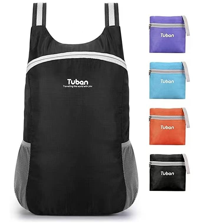 Ultra Lightweight Packable Water Resistant Backpack for Travel Camping Outdoor Hiking Daypack - color: Black