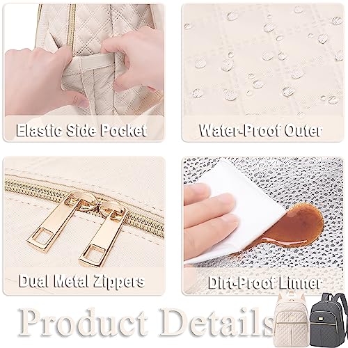 Weitars Lunch Backpack For Women Men,20L Cooler Backpack Insulated Lunch Bag For Women With Side Pockets Waterproof,Meal Prep Backpack,Adult Backpack Cooler For Lunch Picnic Hiking Camping Beach - color: Beige