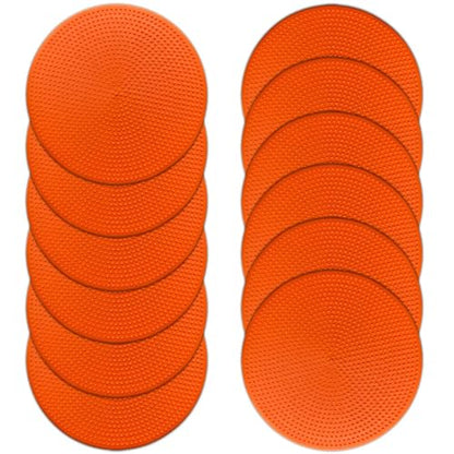 Poly Spot Markers 4inch/9 inch Non-Slip Rubber Agility Markers Flat Field Cones Floor Dots for Football, Soccer, Basketball Training Markers, School Activities, Exercise Drills, Social Distancing - style: 4 inch 12Pcs(Red-orange)