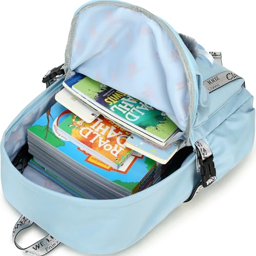Spotted Tiger School Backpack for Girls Backpack with Lunch Box Backpacks for Teen Girl Backpacks School Bag Bookbag (Blue) - color: Blue