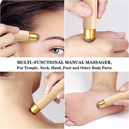 Oversize Back Scratcher Extendable, Backscratchers for Men Women with Wooden Handle/Steel Massage Roller/Wider Claw, Sturdy Manual Body Scratcher Massager - color: Natural Wood, size: 1 Count (L-24")