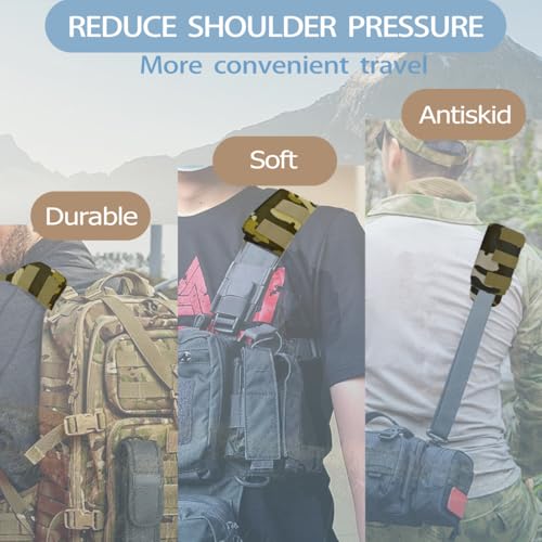 ZINMARK 2Pcs Thick Cushioned Shoulder Pads, Anti-Slip Design and Breathable Mesh Pads for Shoulder Strap,Soft and Comfortable - color: Camouflage Green