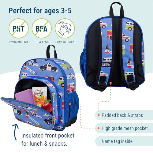 Wildkin 12 Inch Toddler Backpack for Kids, Heroes - color: Heroes, size: 12 x 10 x 4.5 inches