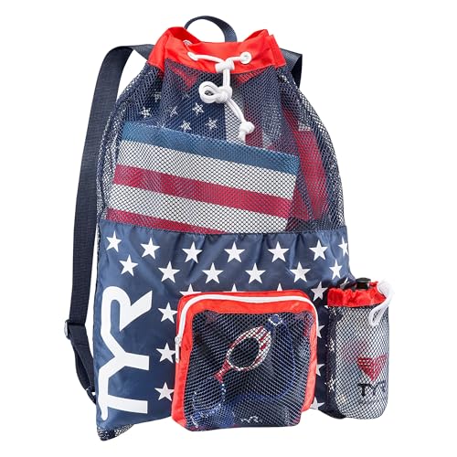 TYR Adult Mummy Mesh Backpack - Red/Navy - color: Red/Navy