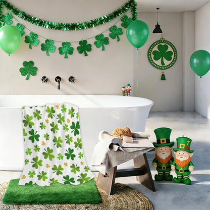 St. Patrick's Day Shamrock Beach Towel, Green Clover Irish Quick Dry Sand Free Absorbent Bath Towel, Microfiber Lightweight Towel Pool Travel Camping Gym Swim 30x60 Inch/ 77X153cm - color: Shamrock