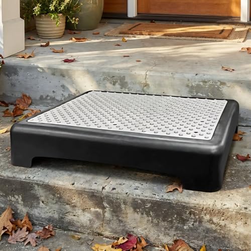 Mobility Step Stool, 3.3 Inch Height Portable One Step Stool for Adults, 400 Lbs Capacity Indoor Outdoor Anti-Slip Safety Step Platform, Black & Grey - size: 3.3 In Height