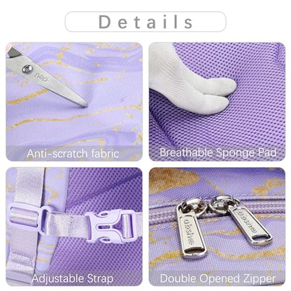 abshoo Marble Lightweight Kids Backpack For School Girls Elementary Kindergarten Bookbag School Bags (Marble Purple) - color: Marble Purple